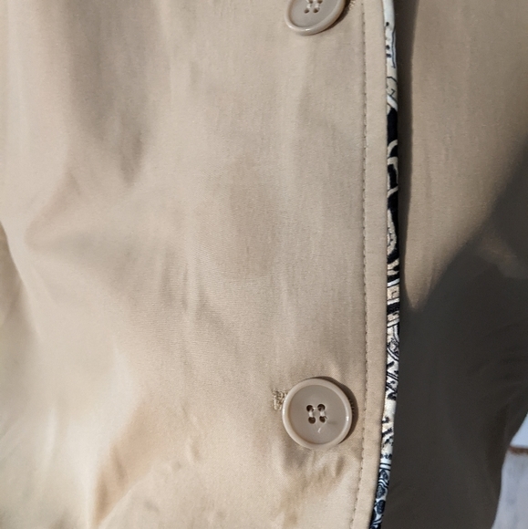Nalgea Fashion Tan Button Front Trench with Paisley Lining Coat Size XL *Spot* - Picture 11 of 11